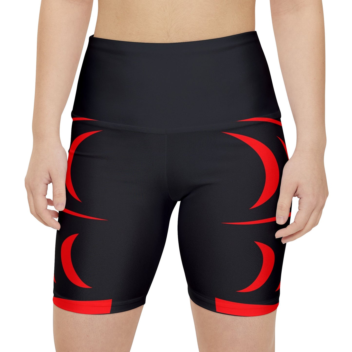 Black Biker Shorts with Red Snake design by Joshua Watts