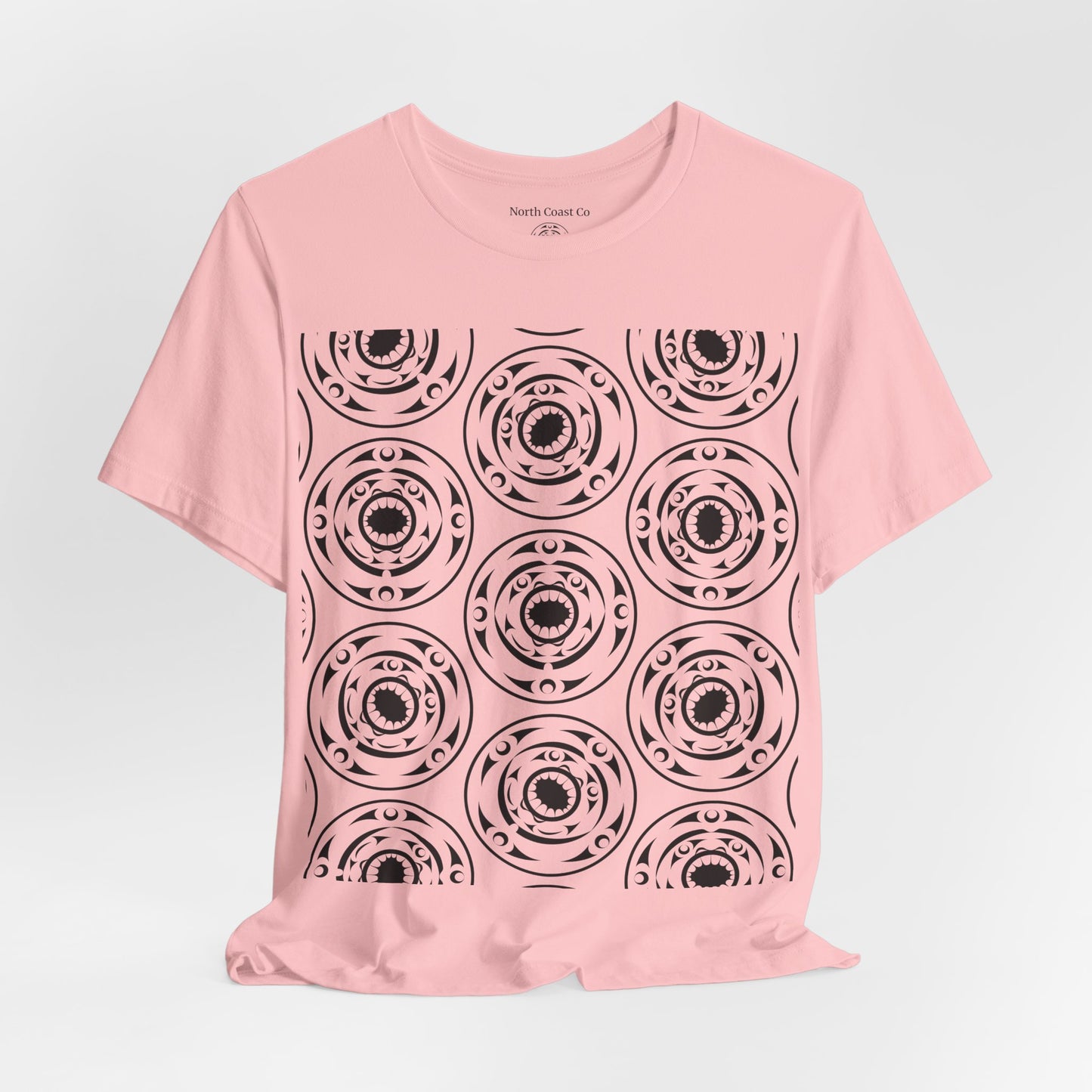 Unisex T-shirt featuring black and white "Life and Death“ design pattern by Joshua Watts