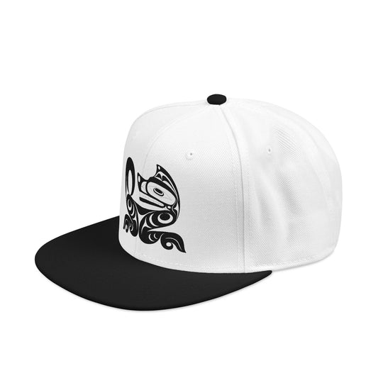 Embroidered Snapback Cap with Black Wolf design by Joshua Watts
