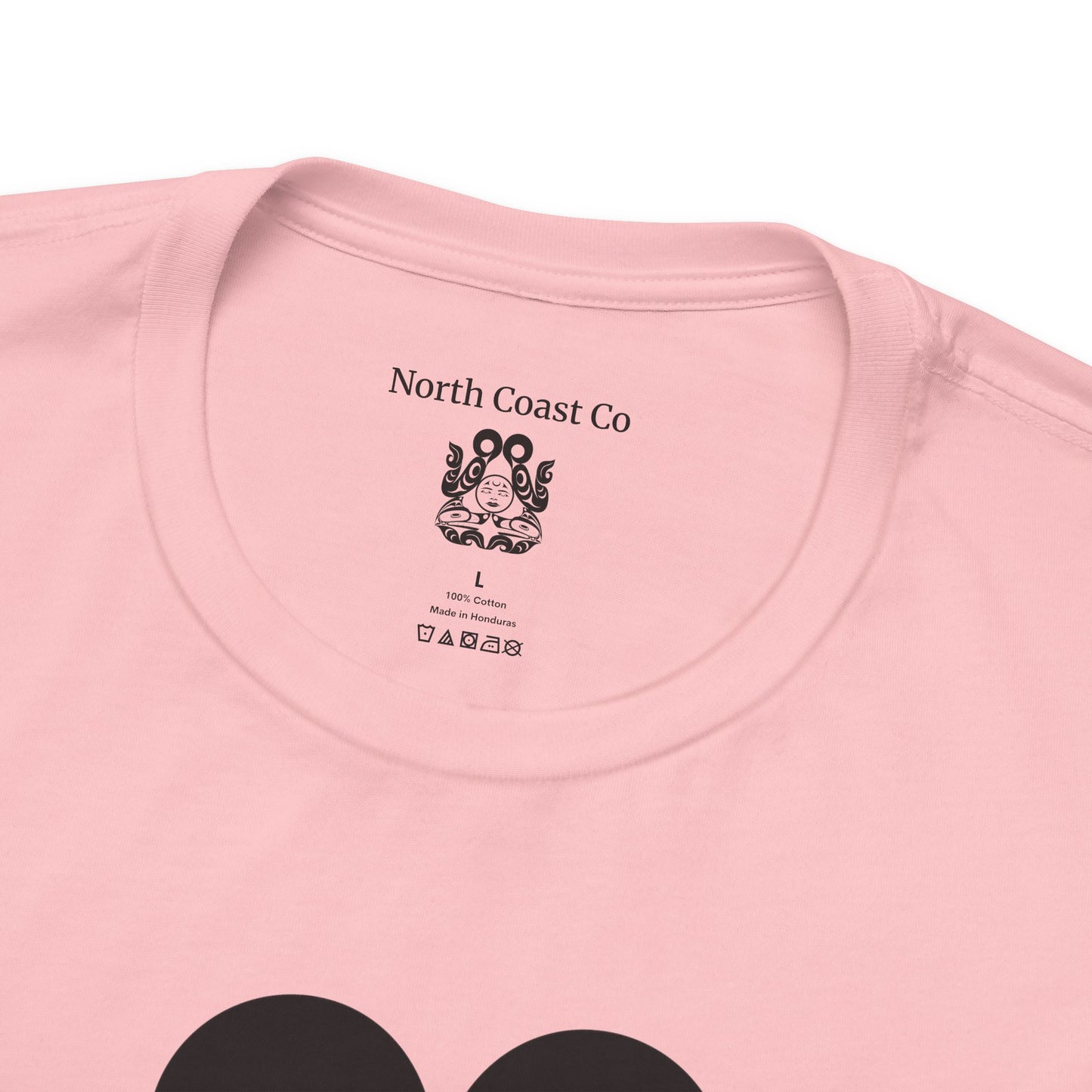 Unisex T-Shirt with black and white “Tsuu-Baa-Asaxt wolves” design by Joshua Watts