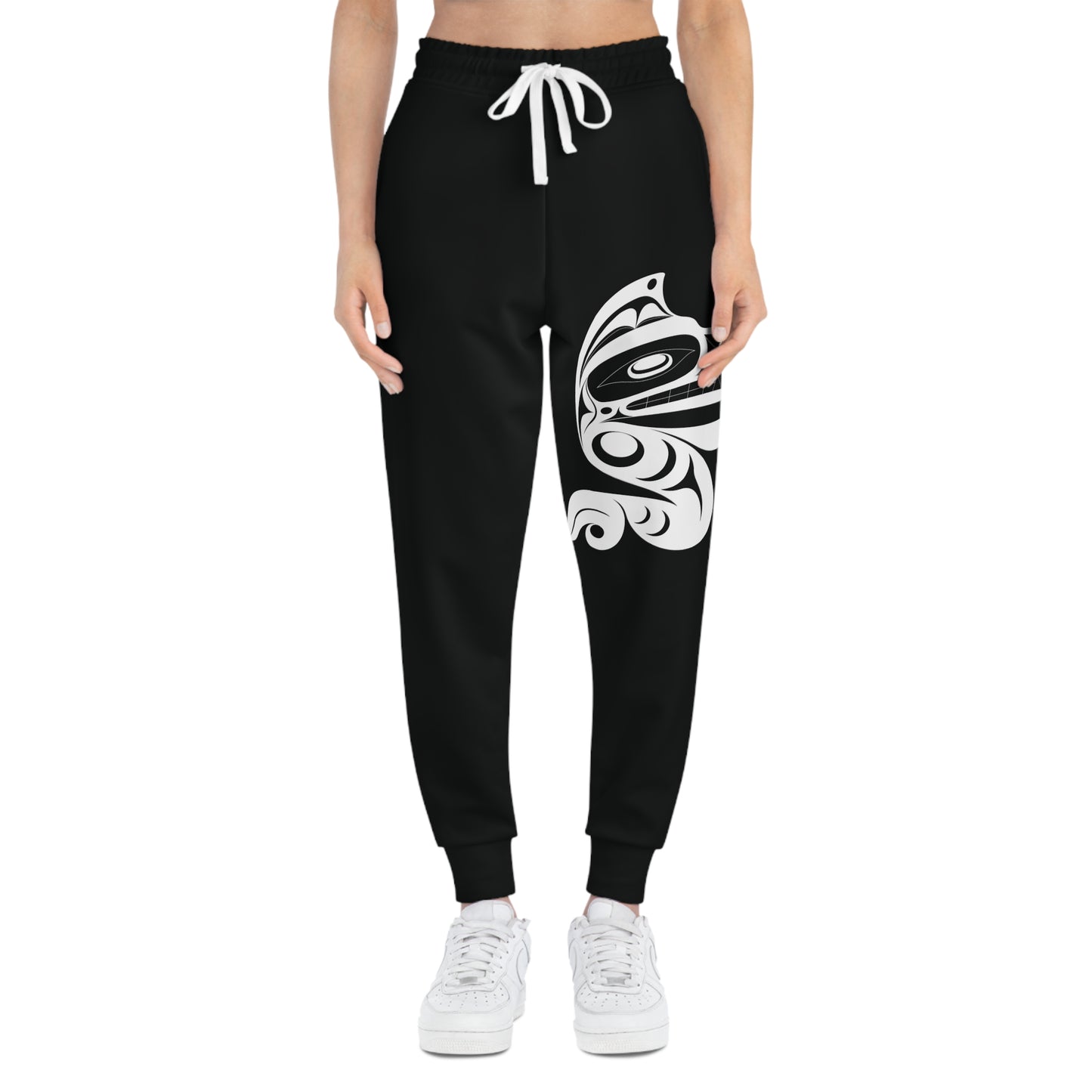 Unisex Black and White Athletic fit Joggers designed by Joshua watts