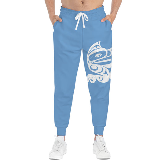Unisex Sky Blue and White Athletic fit Joggers designed by Joshua watts