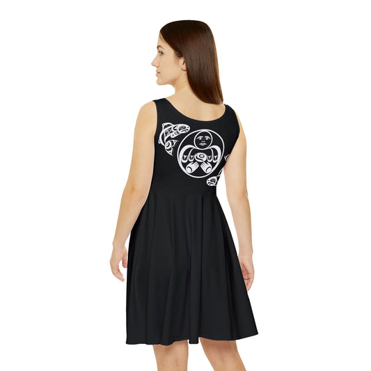 Black Skater Dress with Hishuk’ish Tsawak design by Joshua Watts