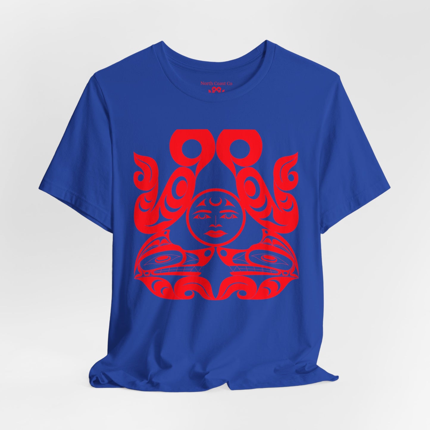 Unisex T-shirt with “Tsuu-Baa-Asaxt Wolves” design by Joshua Watts