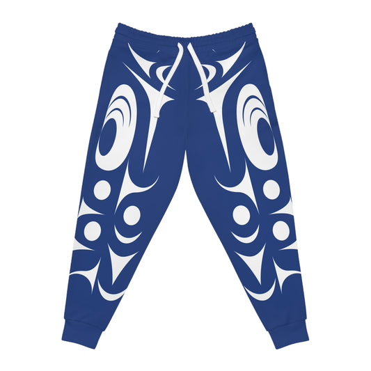 Unisex Blue and White Athletic joggers designed by Joshua Watts