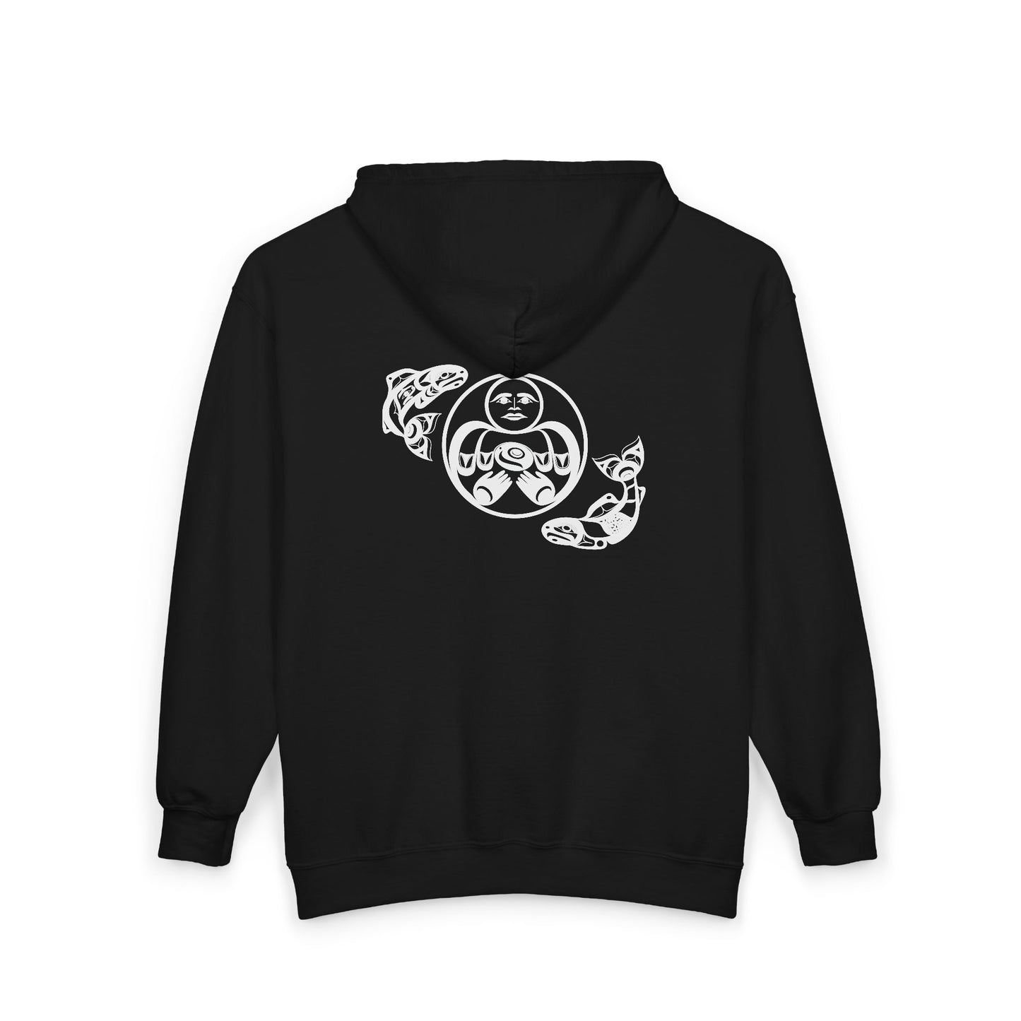 Unisex Zip Hoodie with “Hishuk’ish Tsawak” design by Joshua Watts