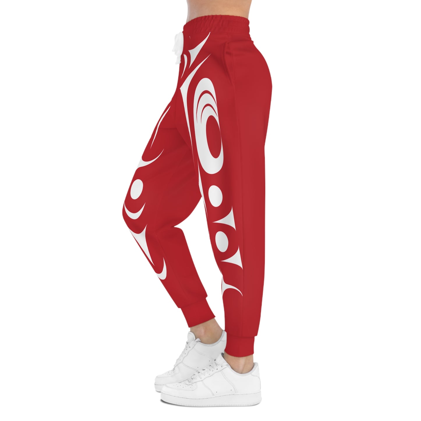 Unisex Red and White Athletic joggers designed by Joshua Watts