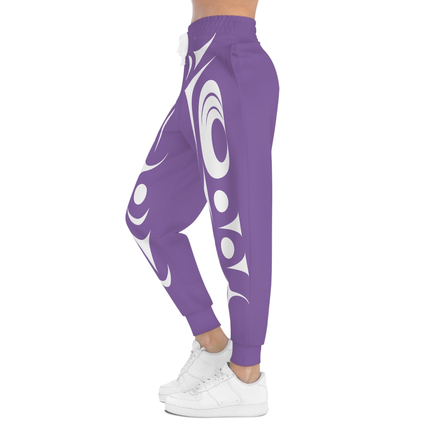 Unisex Purple and White Athletic joggers designed by Joshua Watts