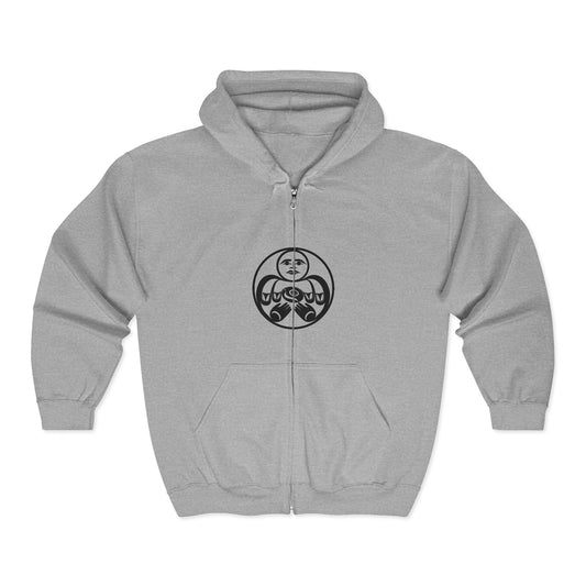 Unisex Zip Hoodie with “Hishuk’ish Tsawak” design by Joshua Watts