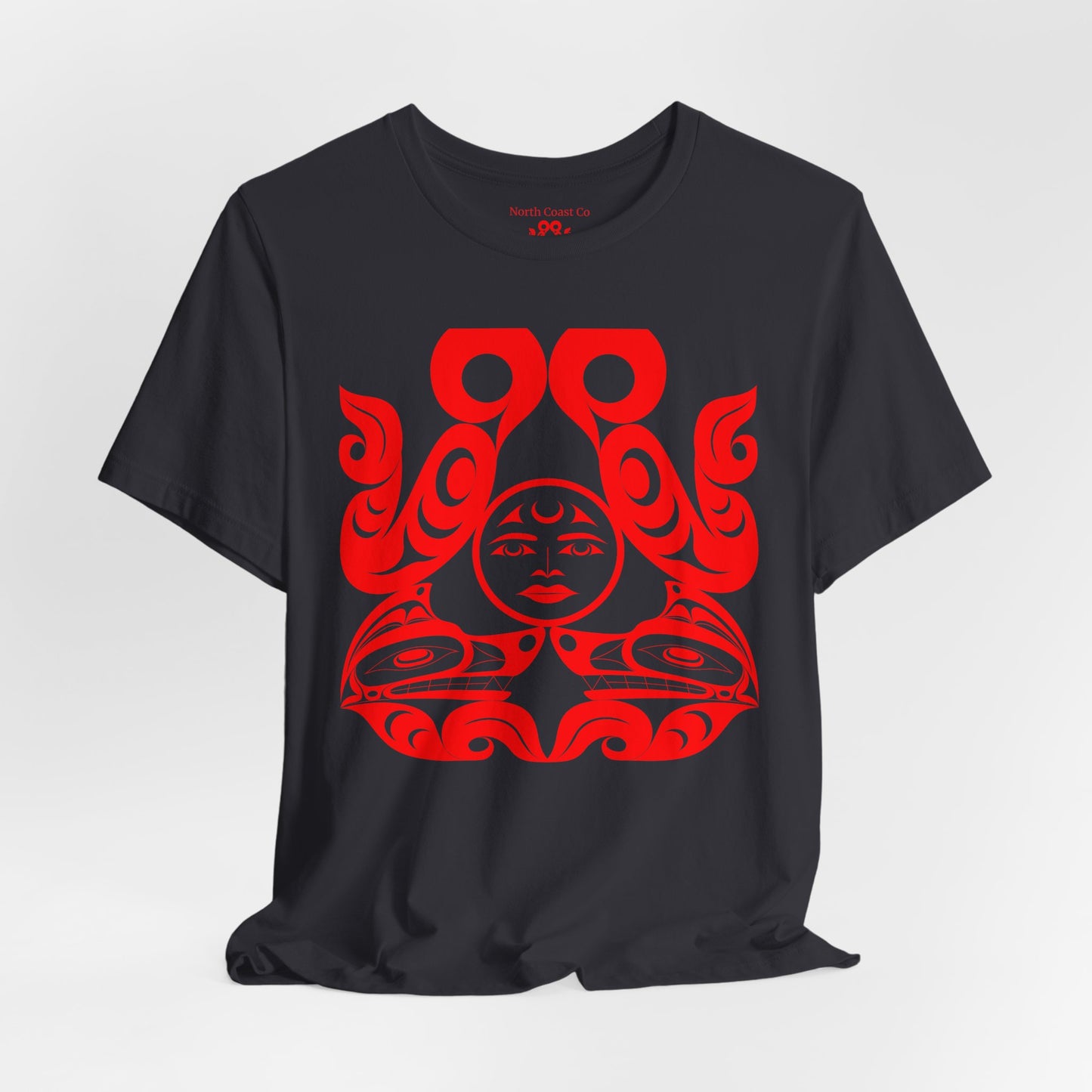 Unisex T-shirt with “Tsuu-Baa-Asaxt Wolves” design by Joshua Watts