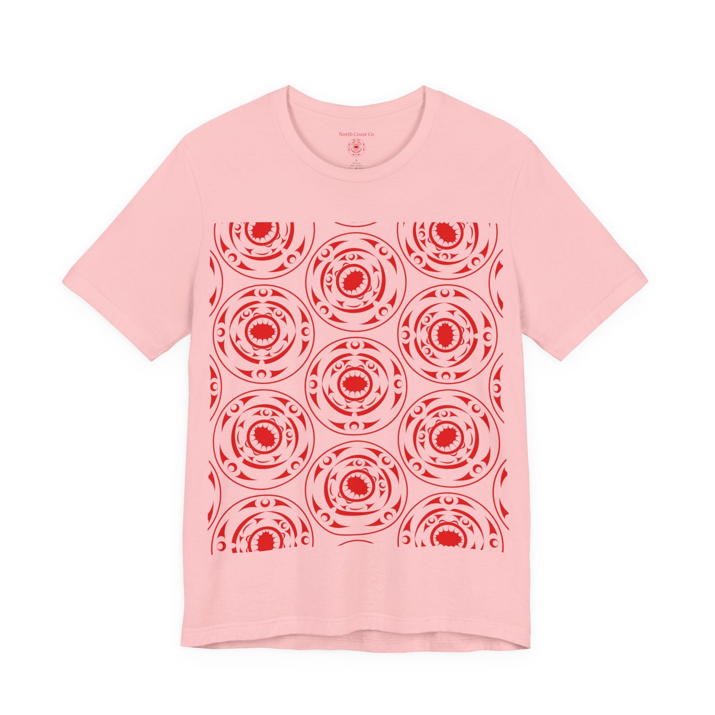 Unisex T-Shirt with red “Life and Death” pattern design by Joshua Watts
