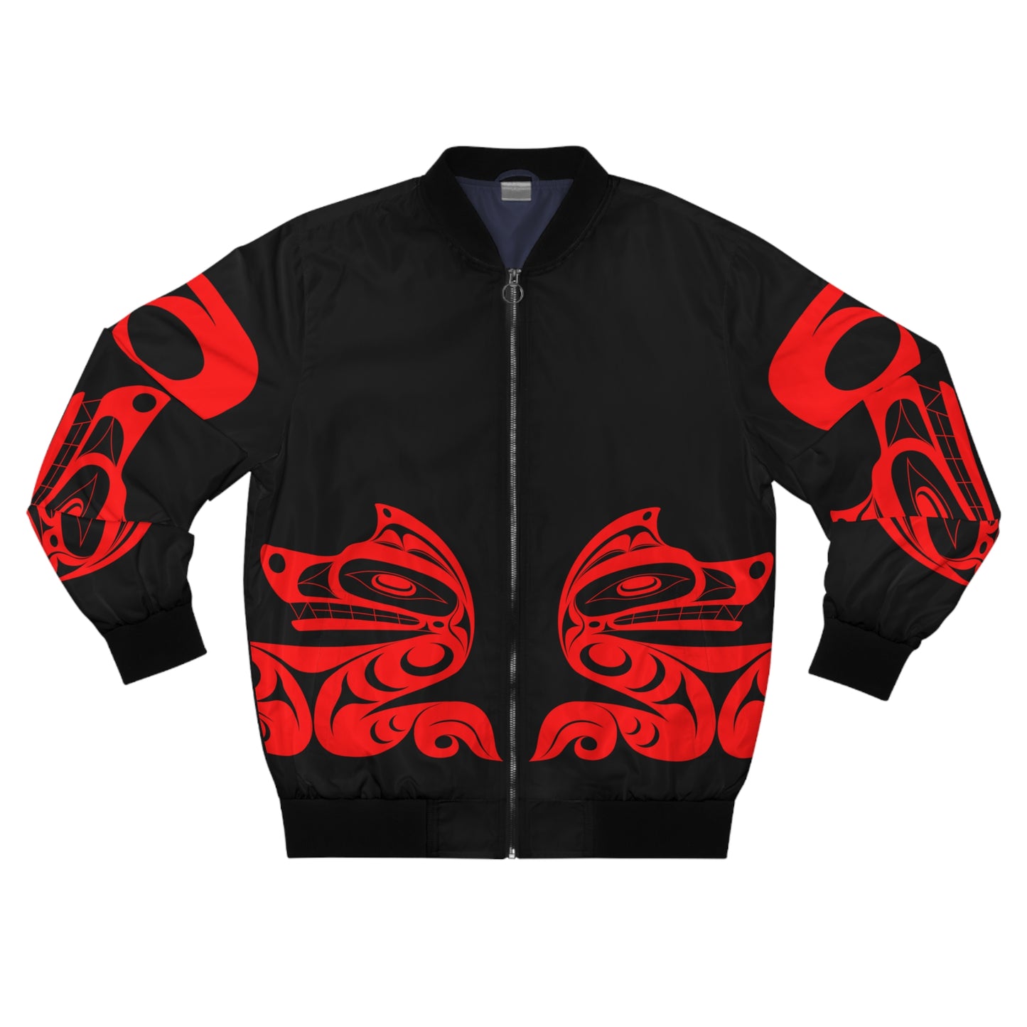 Unisex Red Wolf Bomber Jacket designed by Joshua Watts