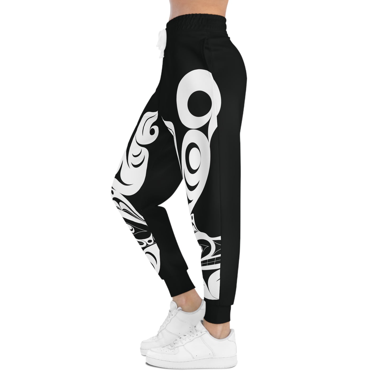 Unisex Black and White Athletic fit Joggers designed by Joshua Watts