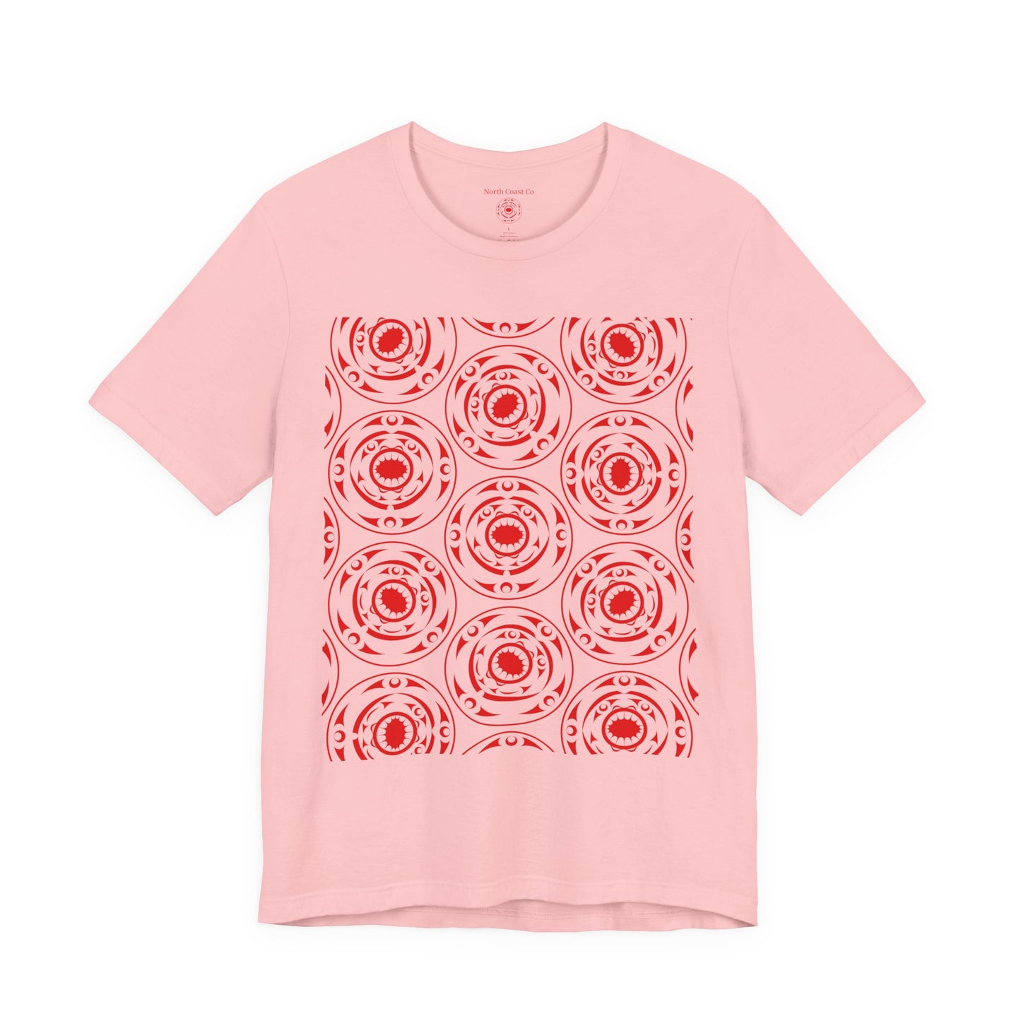 Unisex T-Shirt with red “Life and Death” pattern design by Joshua Watts