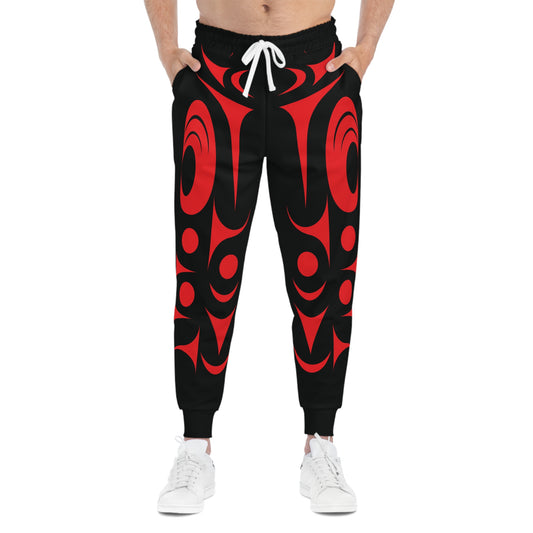 Unisex Black and Red Athletic joggers designed by Joshua Watts