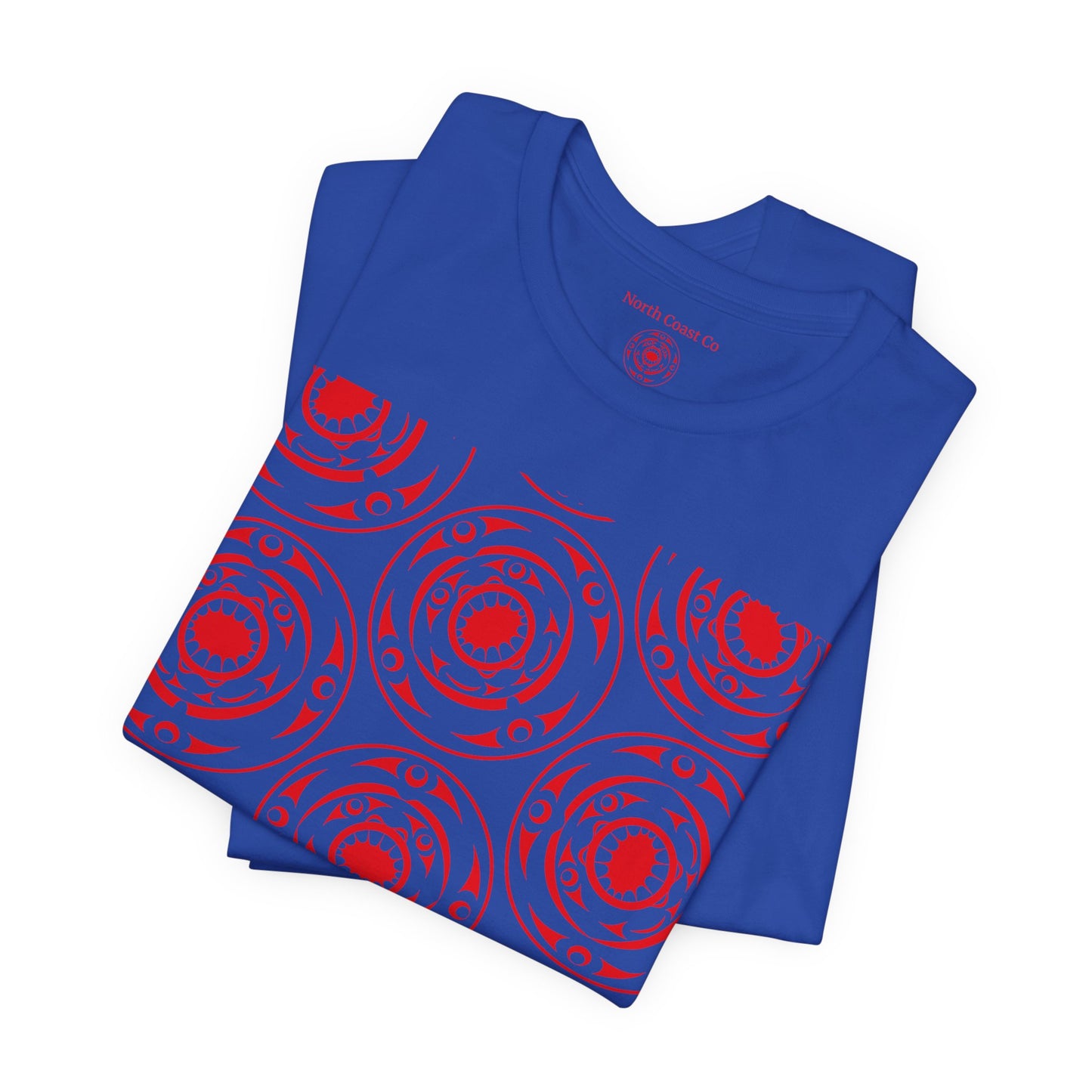 Unisex T-Shirt with red “Life and Death” pattern design by Joshua Watts