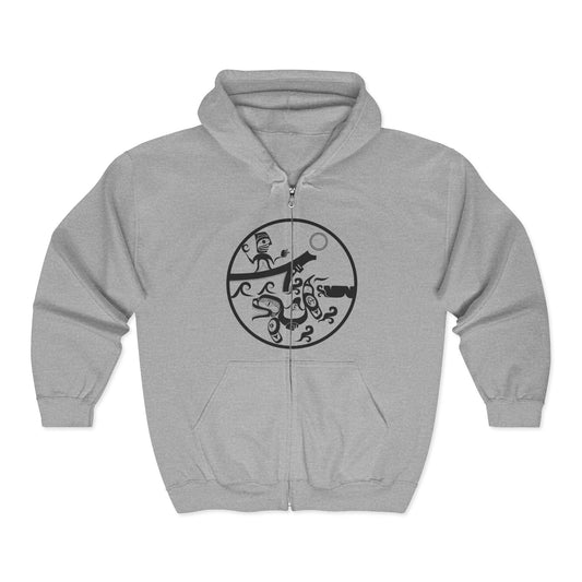 Unisex Zip Hoodie with “Observing” design by Joshua Watts