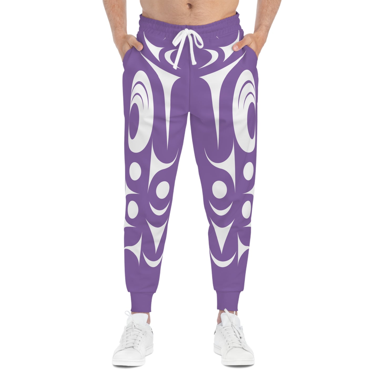 Unisex Purple and White Athletic joggers designed by Joshua Watts