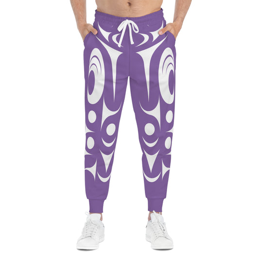 Unisex Purple and White Athletic joggers designed by Joshua Watts