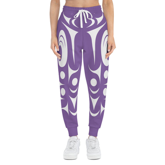 Unisex Purple and White Athletic joggers designed by Joshua Watts