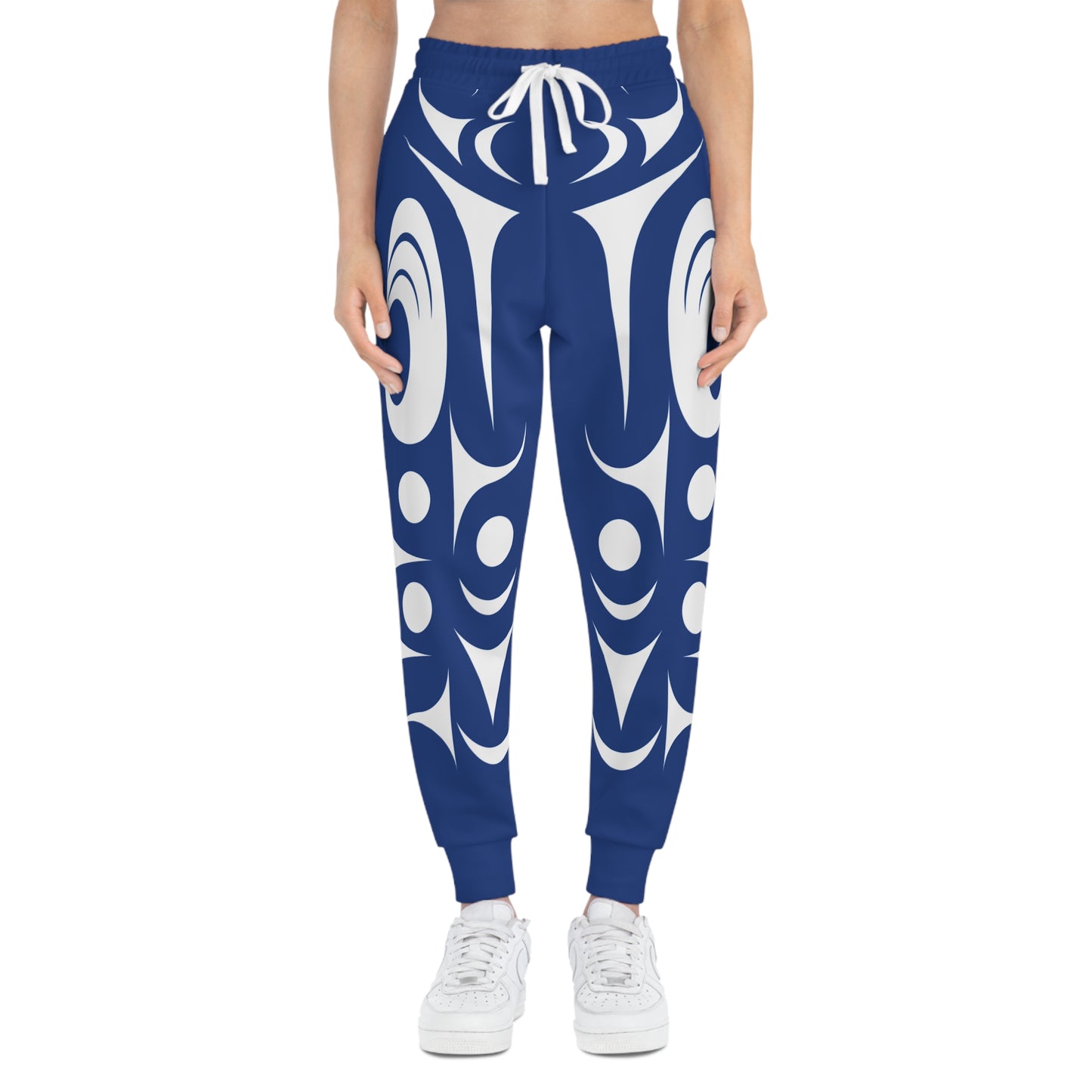 Unisex Blue and White Athletic joggers designed by Joshua Watts