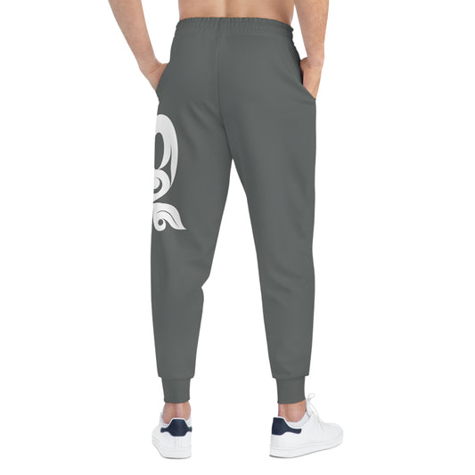 Unisex Grey and White Athletic fit Joggers designed by Joshua watts