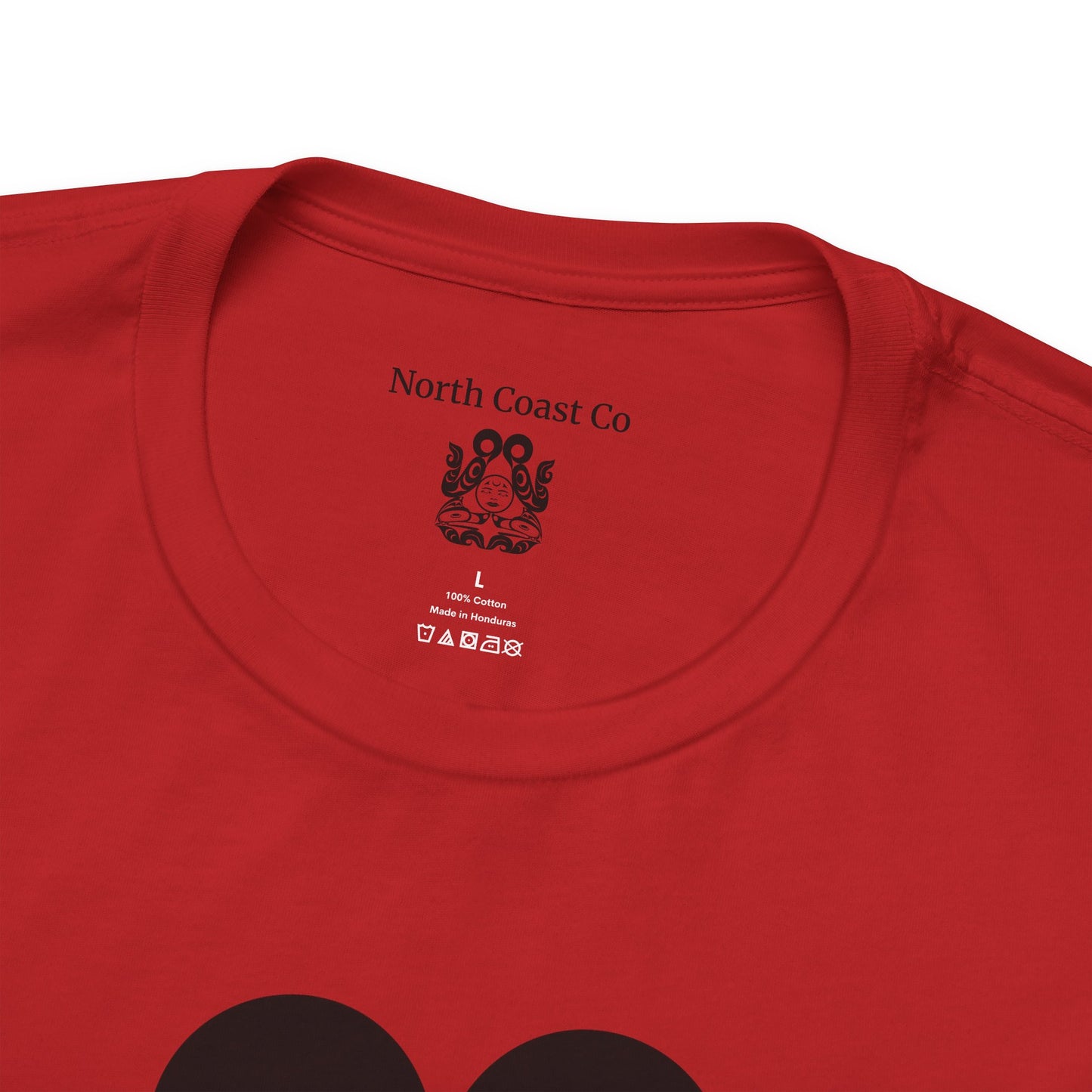 Unisex T-Shirt with black and white “Tsuu-Baa-Asaxt wolves” design by Joshua Watts