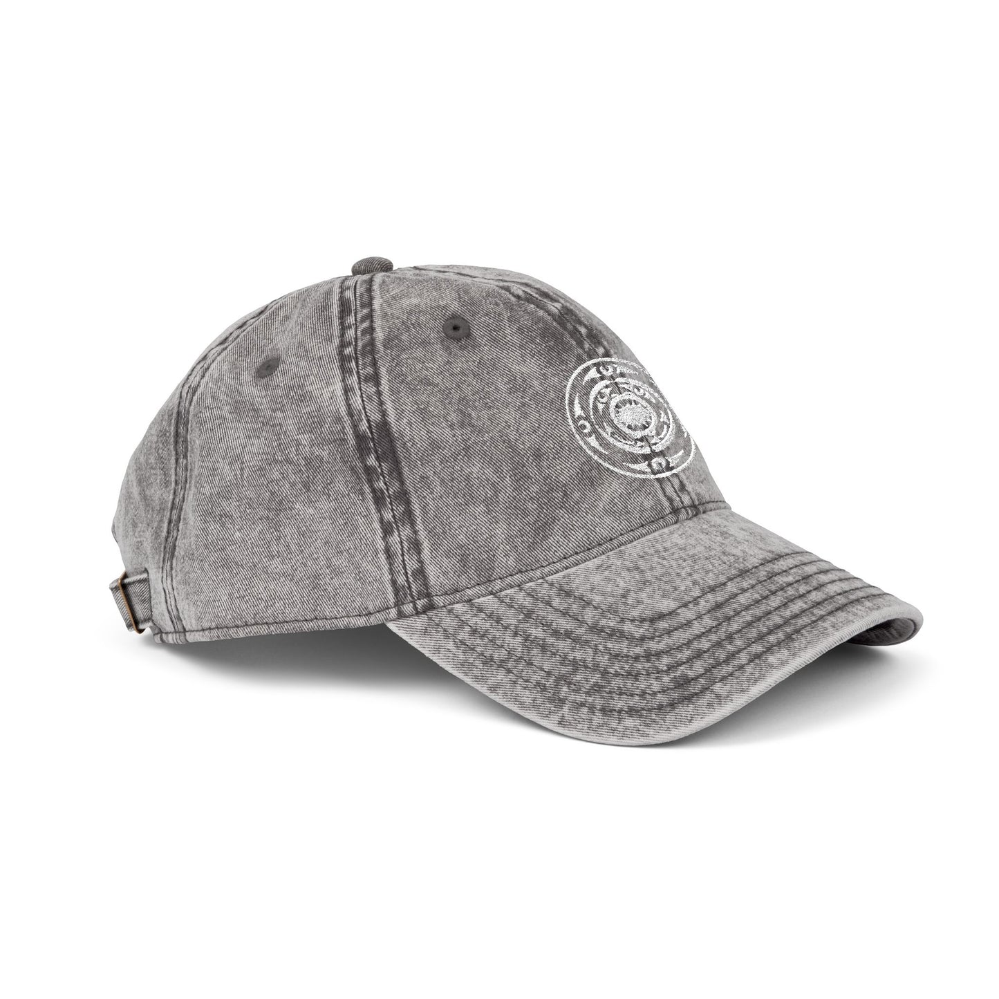 Vintage Embroidered Cap — Distressed Target Logo Cotton Hat