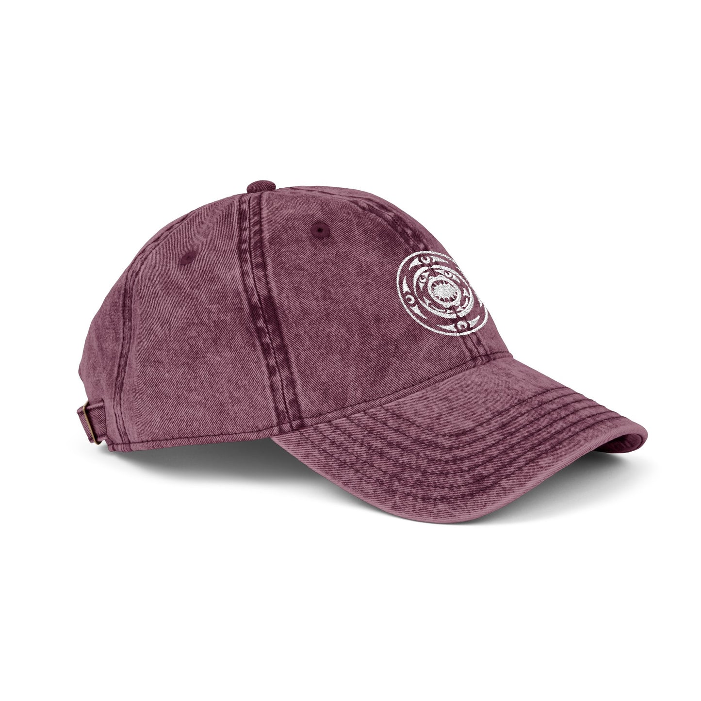 Vintage Embroidered Cap — Distressed Target Logo Cotton Hat