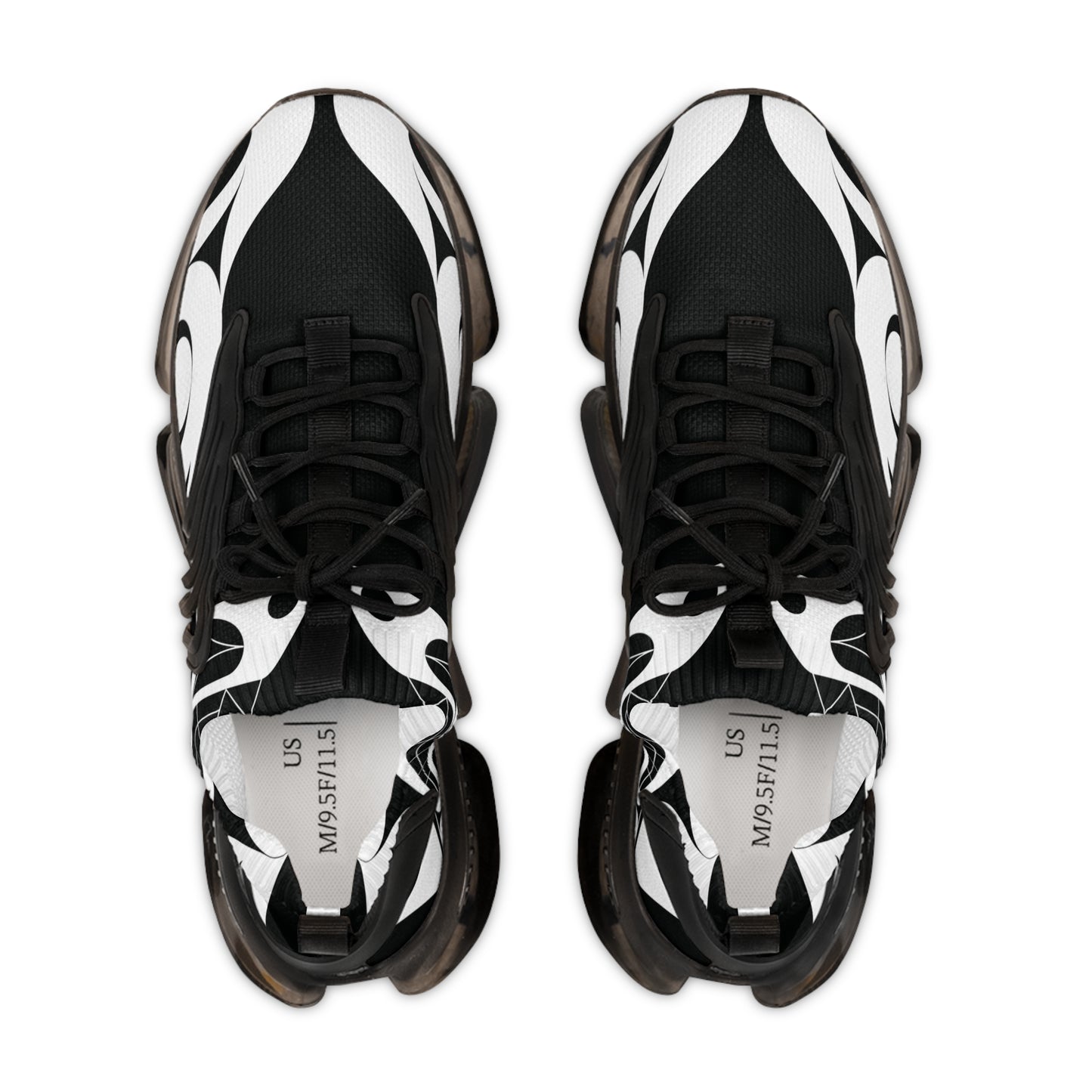 Men's Stylin’ Black Sneakers with White Wolf design by Joshua Watts