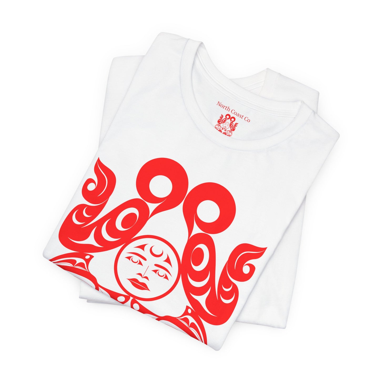 Unisex T-shirt with “Tsuu-Baa-Asaxt Wolves” design by Joshua Watts