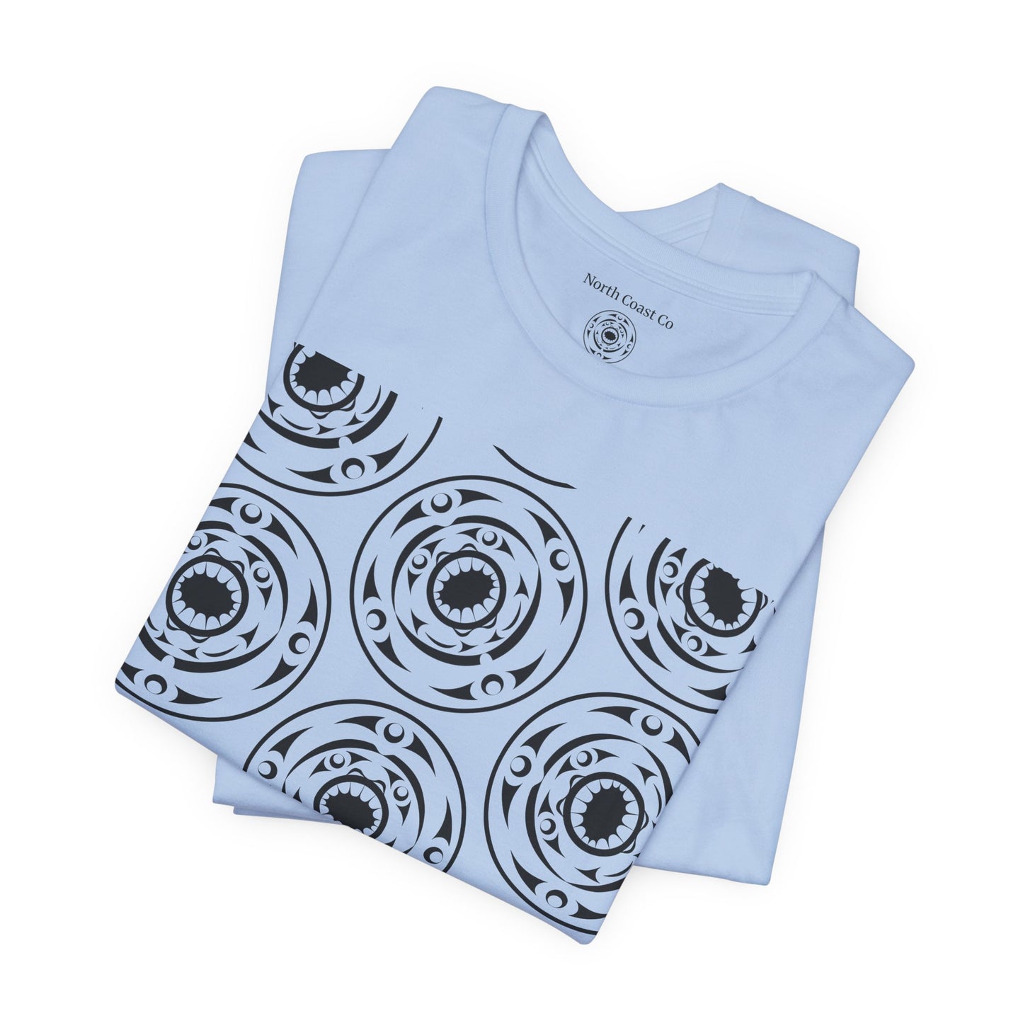 Unisex T-shirt featuring black and white "Life and Death“ design pattern by Joshua Watts