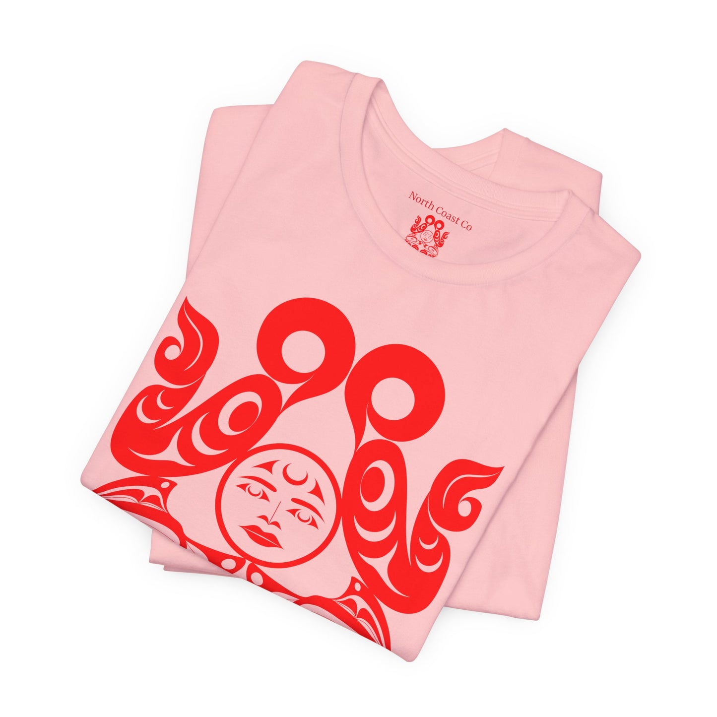 Unisex T-shirt with “Tsuu-Baa-Asaxt Wolves” design by Joshua Watts