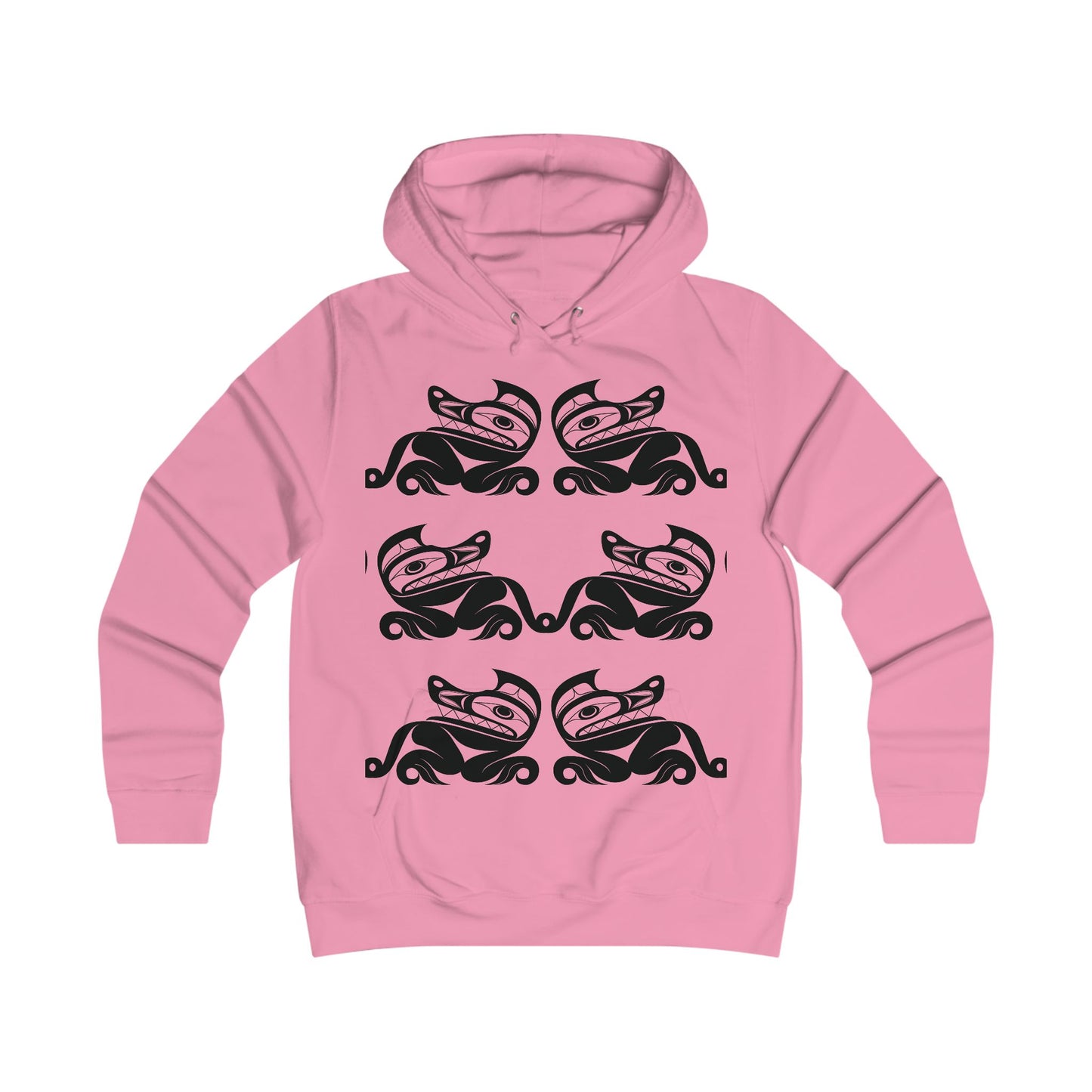 Women’s fit Pullover Hoodie with twin wolves design by Joshua Watts