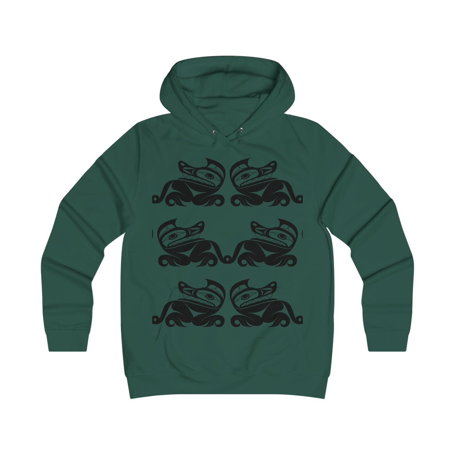 Women’s fit Pullover Hoodie with twin wolves design by Joshua Watts