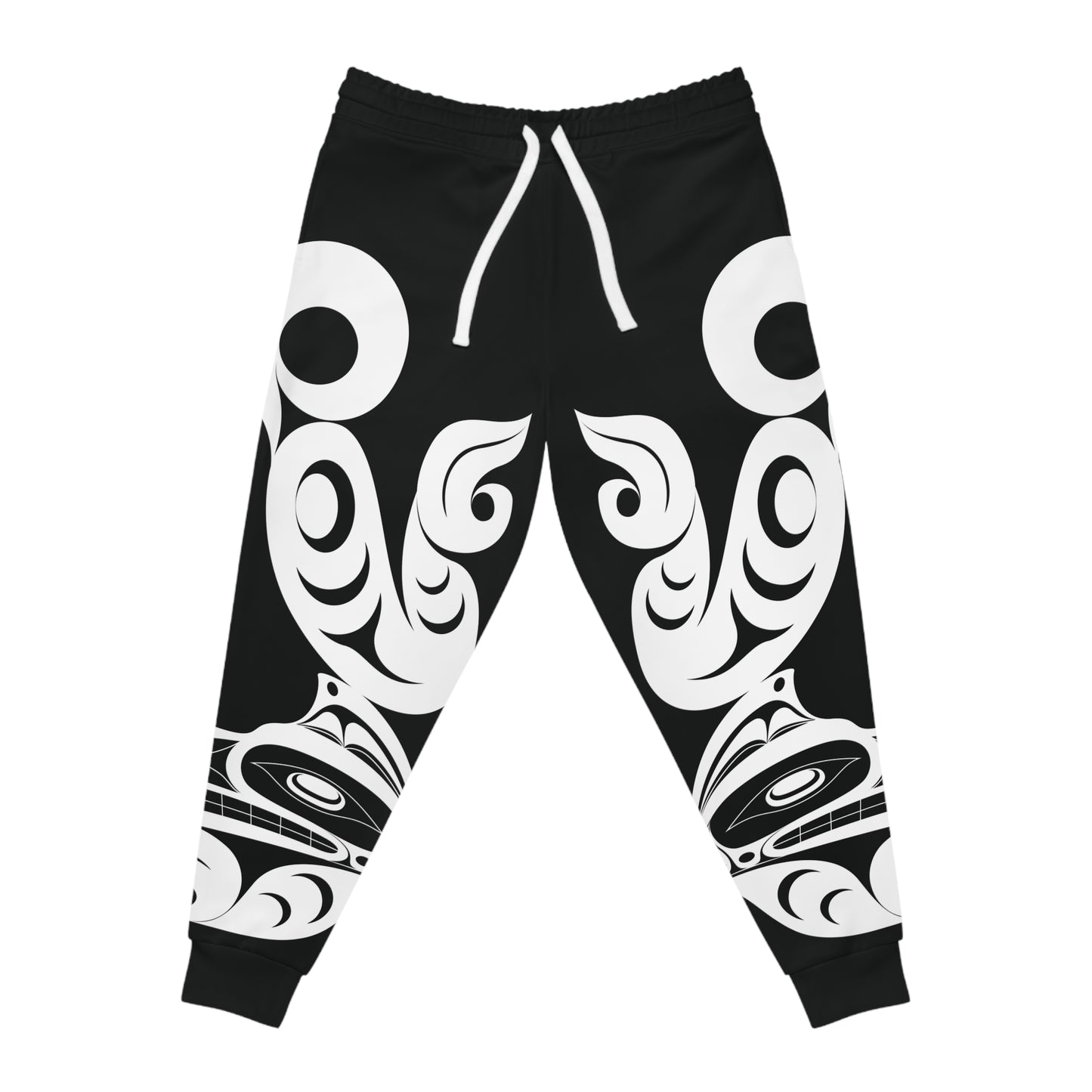 Unisex Black and White Athletic fit Joggers designed by Joshua Watts