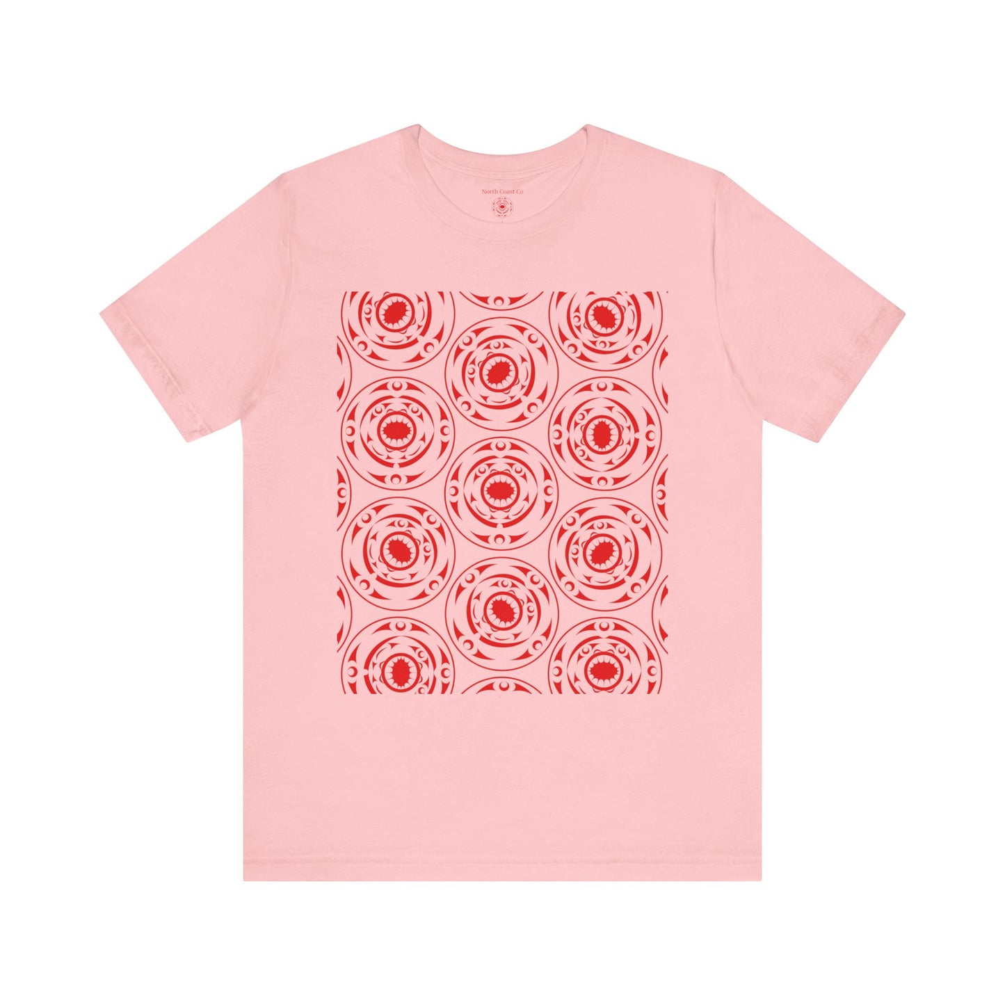 Unisex T-Shirt with red “Life and Death” pattern design by Joshua Watts