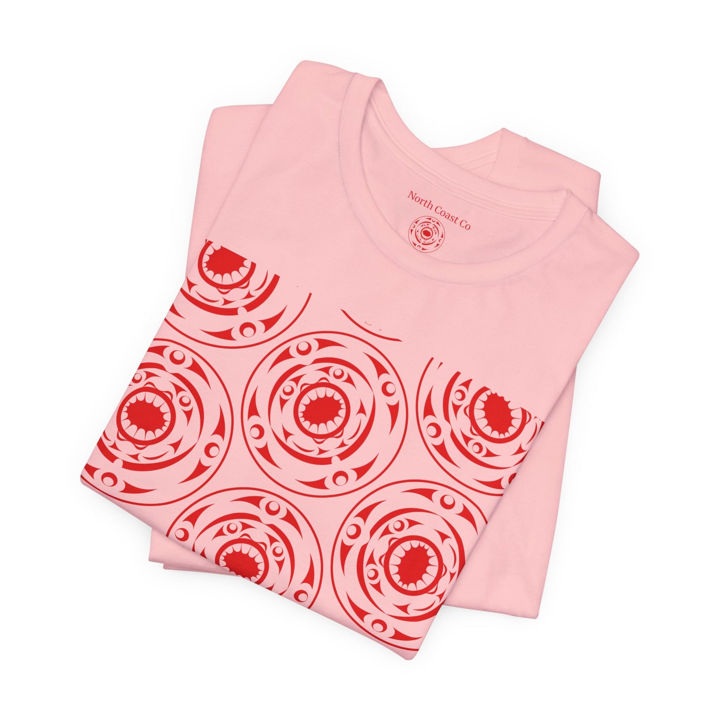 Unisex T-Shirt with red “Life and Death” pattern design by Joshua Watts