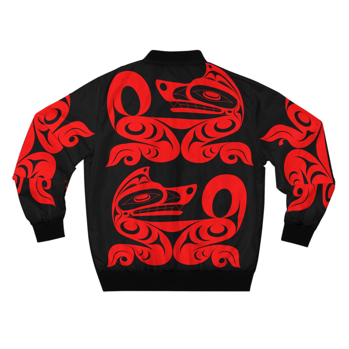 Unisex Red Wolf Bomber Jacket designed by Joshua Watts