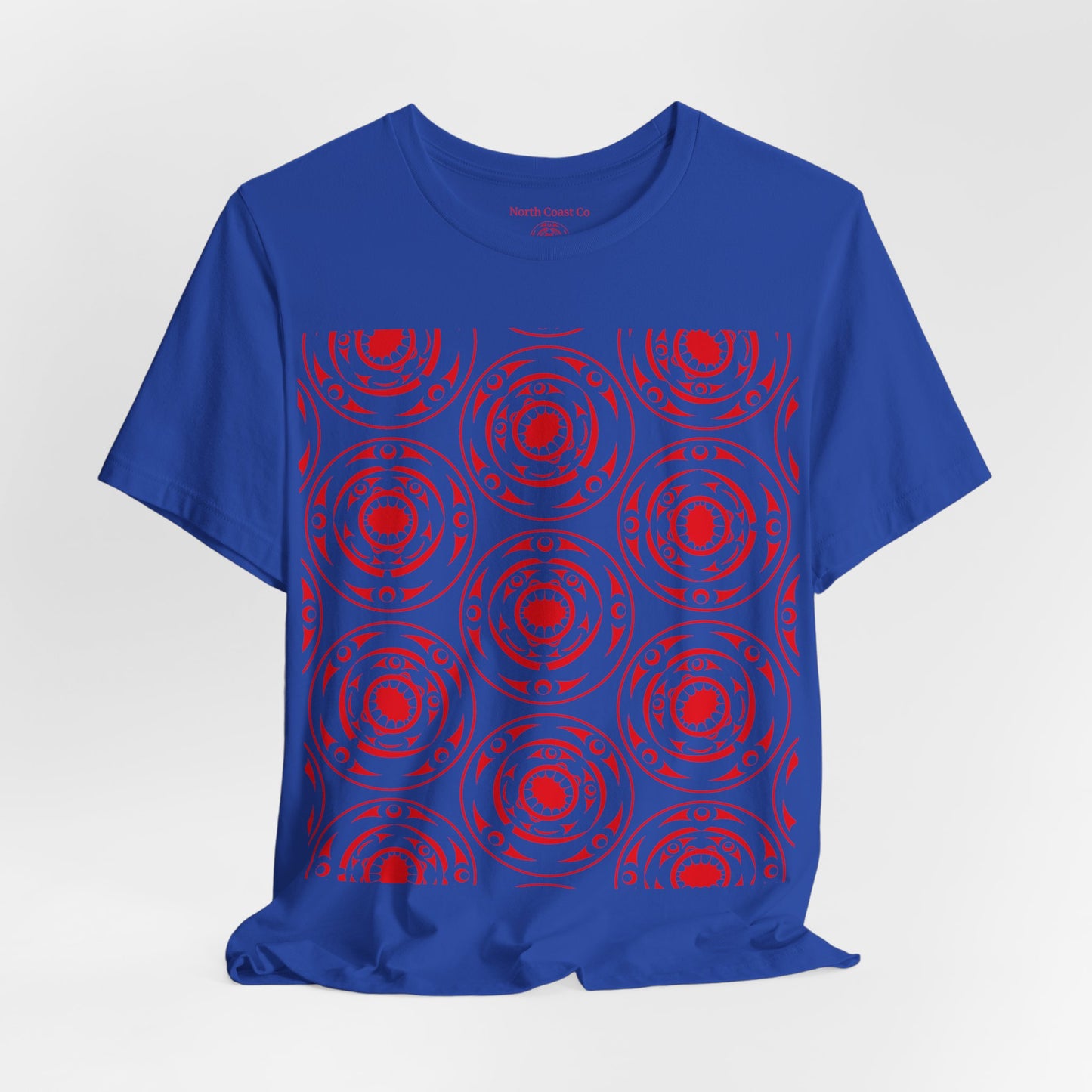 Unisex T-Shirt with red “Life and Death” pattern design by Joshua Watts