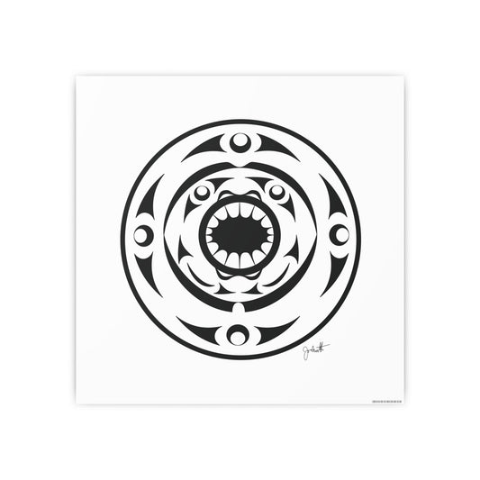 Tribal Shark Mandala Poster — Black Graphic Photo Art Print