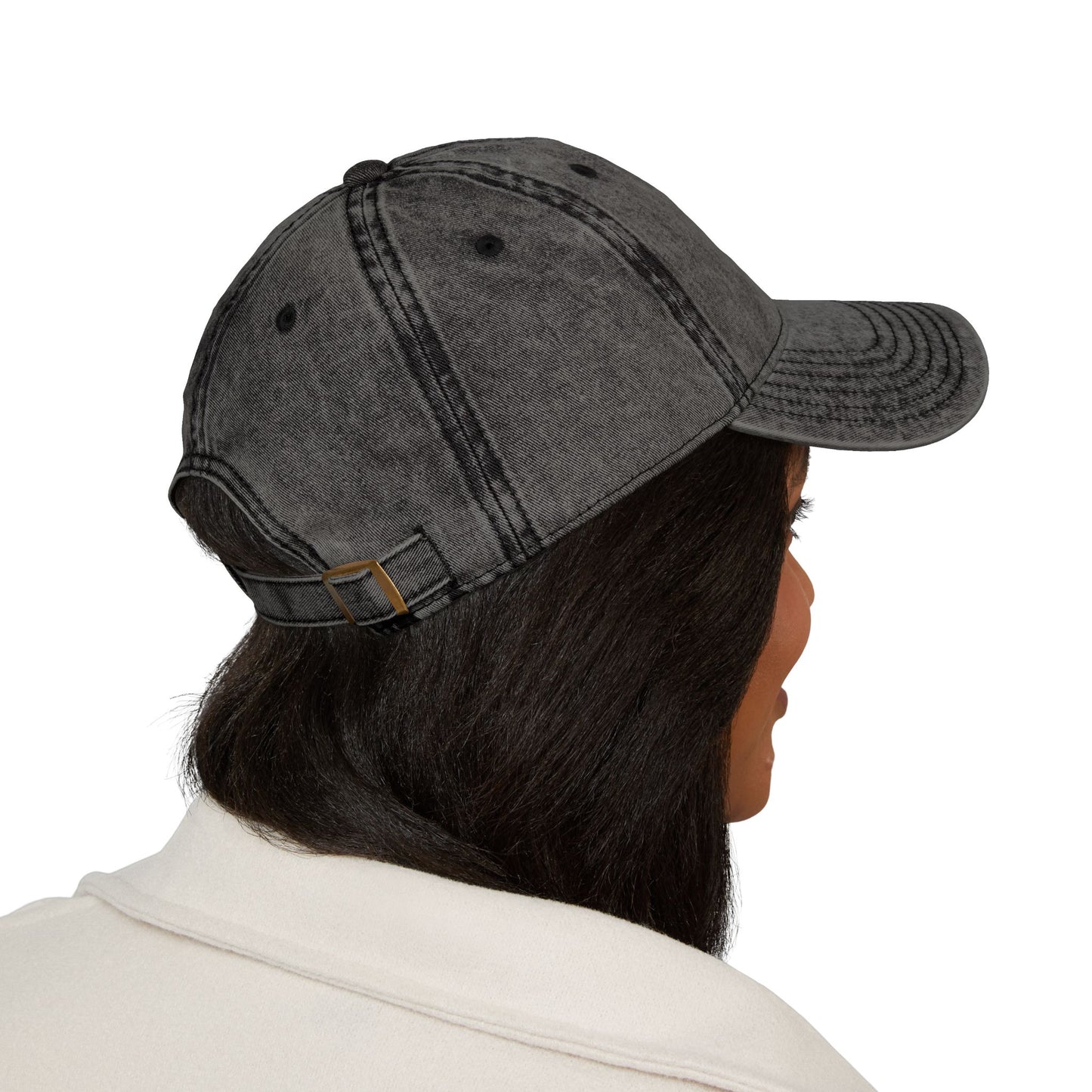 Vintage Embroidered Cap — Distressed Target Logo Cotton Hat