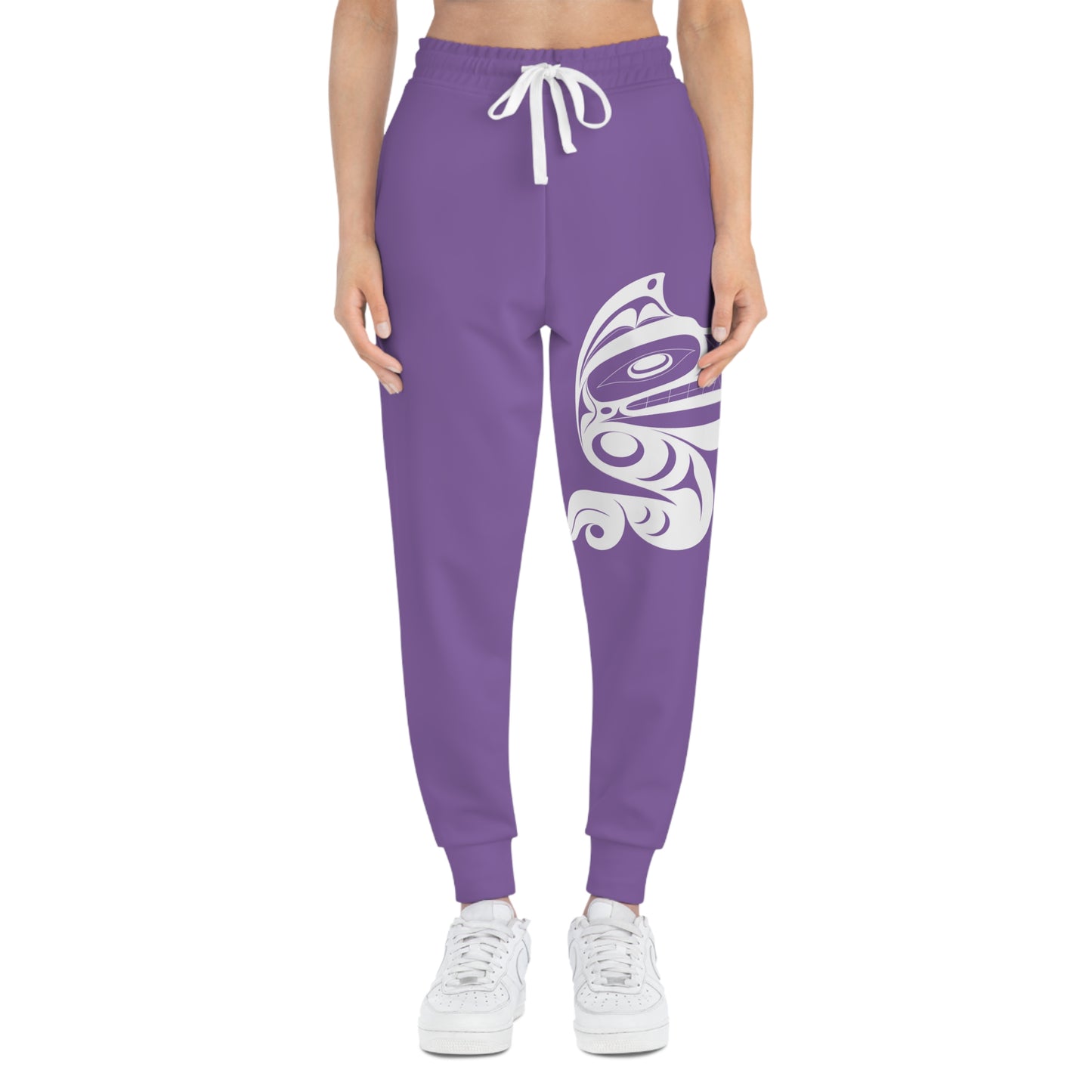 Unisex Purple and White Athletic fit Joggers designed by Joshua watts