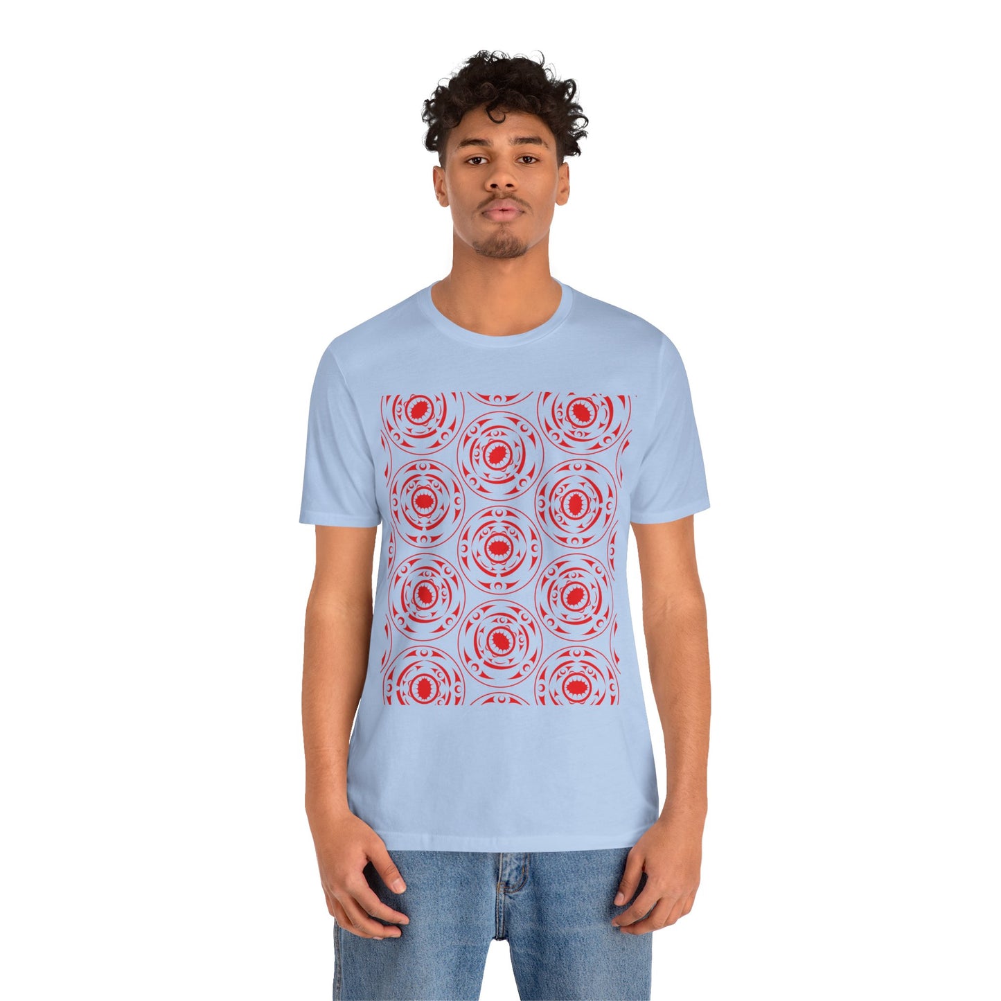 Unisex T-Shirt with red “Life and Death” pattern design by Joshua Watts