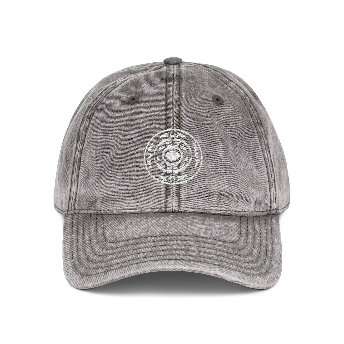 Vintage Embroidered Cap — Distressed Target Logo Cotton Hat