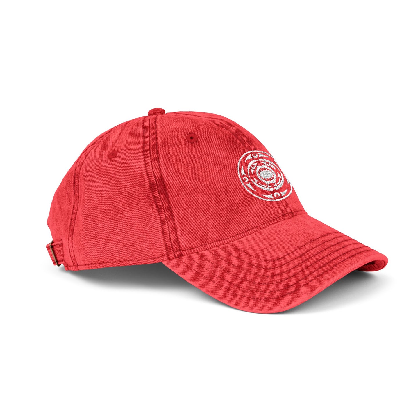 Vintage Embroidered Cap — Distressed Target Logo Cotton Hat