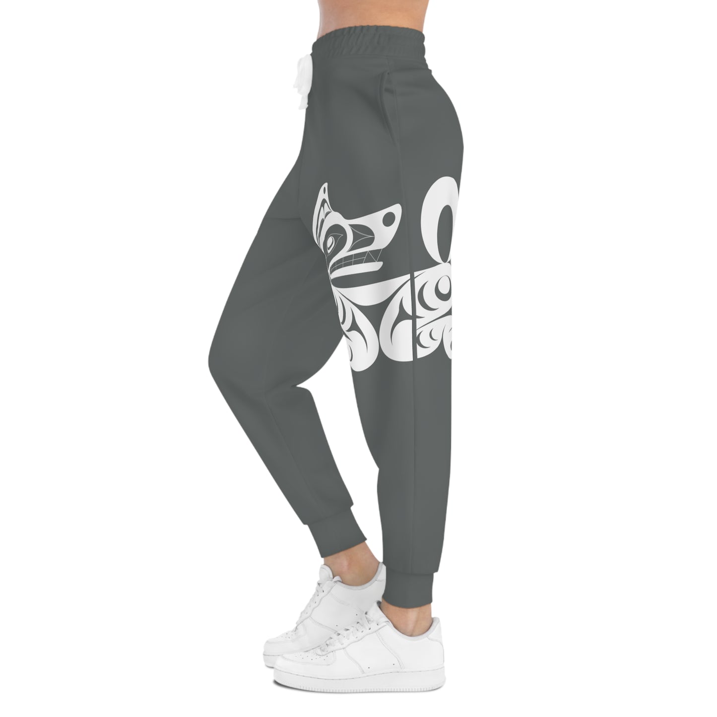 Unisex Grey and White Athletic fit Joggers designed by Joshua watts
