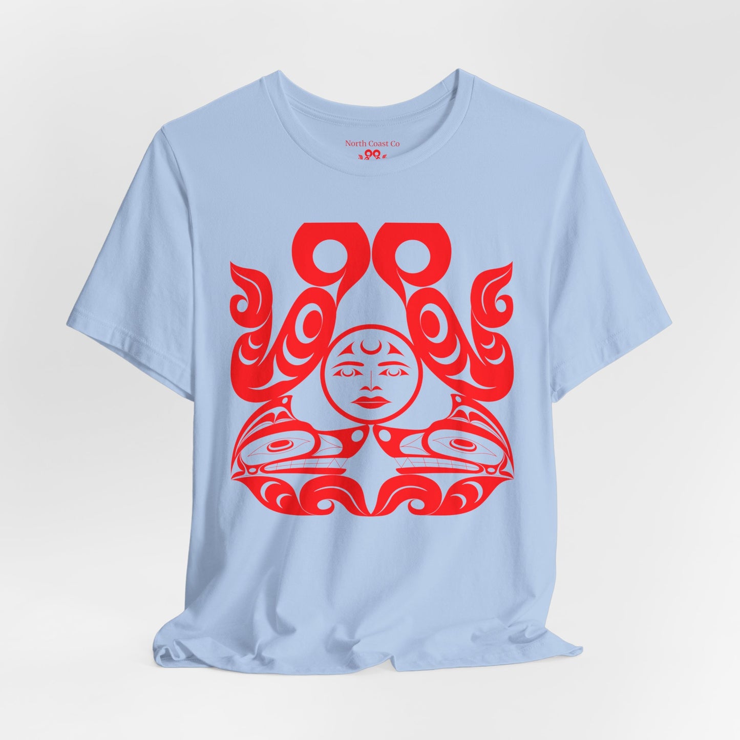 Unisex T-shirt with “Tsuu-Baa-Asaxt Wolves” design by Joshua Watts