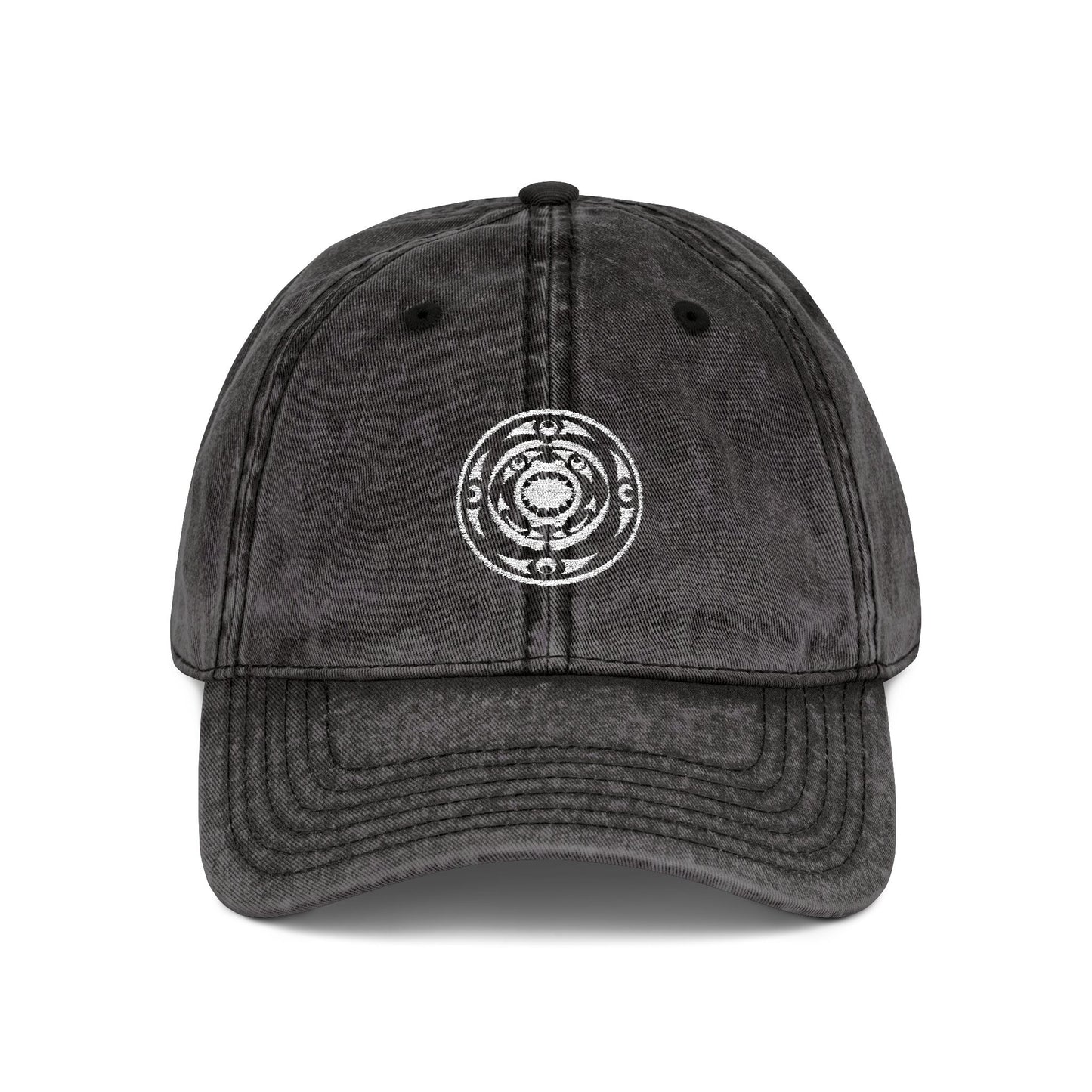 Vintage Embroidered Cap — Distressed Target Logo Cotton Hat