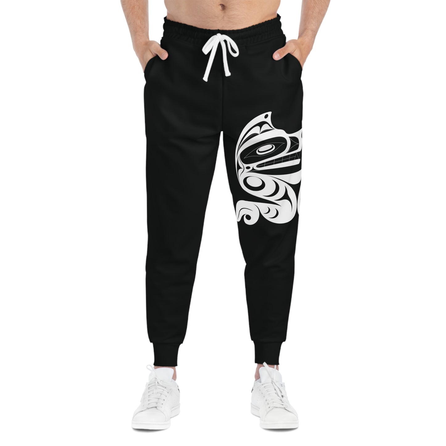 Unisex Black and White Athletic fit Joggers designed by Joshua watts